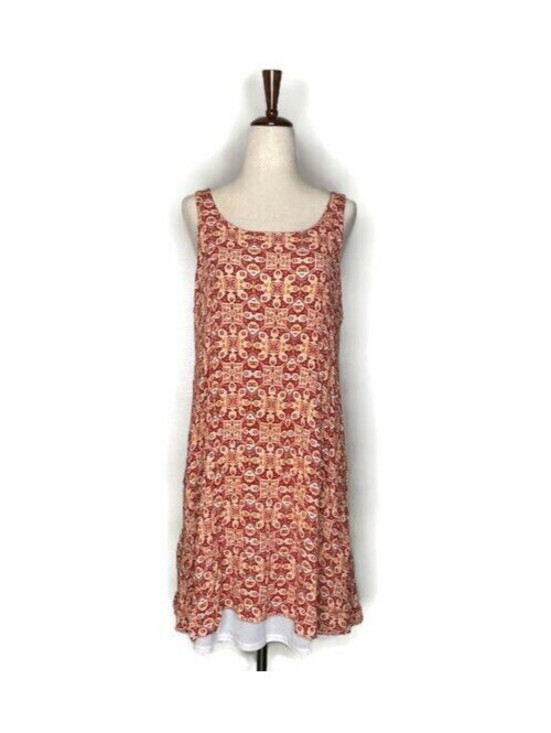 Bobeau Dresses & Skirts - Bobeau Womens Casual Gauzy Orange Tank Sheath Dress Boho Lined Size Small